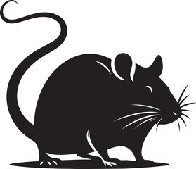 rat silhouette vector art illustration