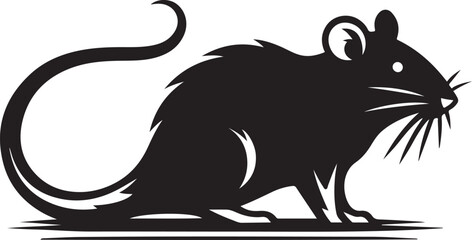 rat silhouette vector art illustration