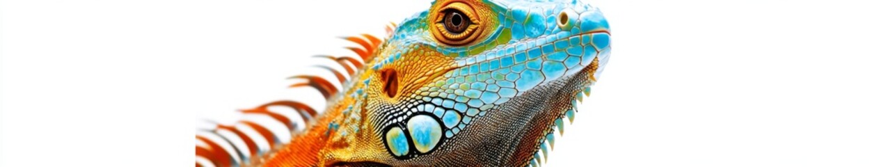 Adorable Iguana Portrait on White: A Conceptual Celebration of Pet Exoticism and Natural Beauty, single element, single object, material, vector material, illustration