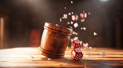 An image of a dice cup being lifted, suggesting the beginning of a new round and the potential for different outcomes.