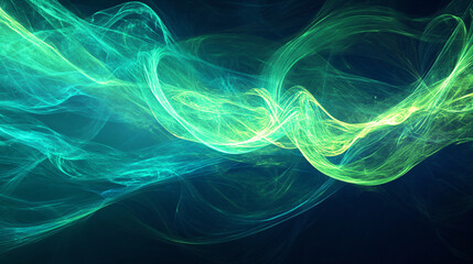 Abstract Green and Blue Swirls.