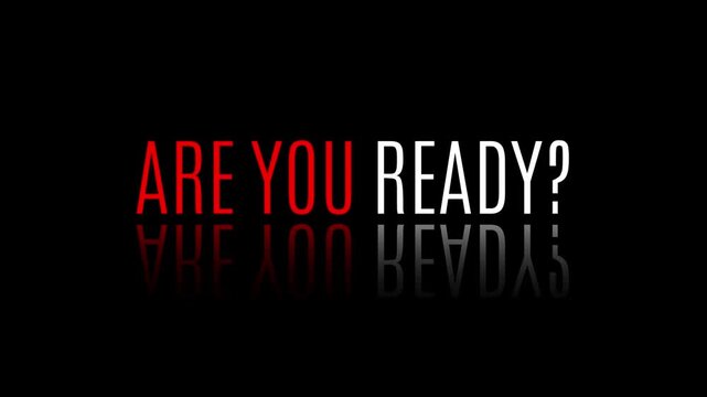 Animation of Are You Ready text banner. Gaming streaming banner