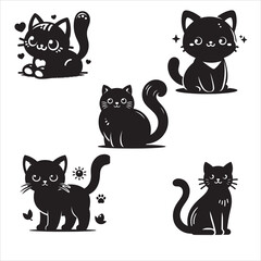 Obraz premium Cat silhouette Vector Illustration