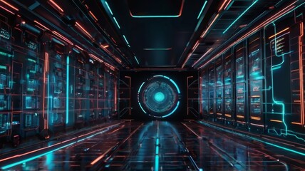 3D Futuristic circuit background Motion graphic