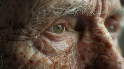 Wrinkled Eye of a Senior Man