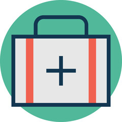 Fototapeta premium First-Aid Kit vector icon in rounded style 