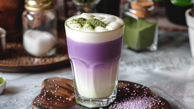 Purple Ube Matcha Latte