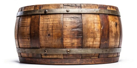 Old wooden barrel isolated on white background, barrel, vintage, weathered, rustic, antique, container, wood, aged