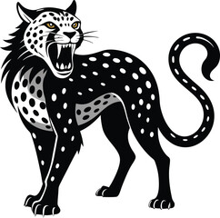 Fierce Arabian Leopard - Intense Angry Expression. perfect for those seeking a bold and ferocious depiction of one of the world's rarest big cats.