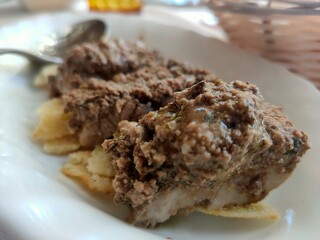 Traditional Italian Liver Pâté on Toasted Bread with Rustic Presentation