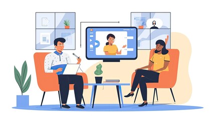 CoachHub platform interface virtual coaching session client interacting video cal