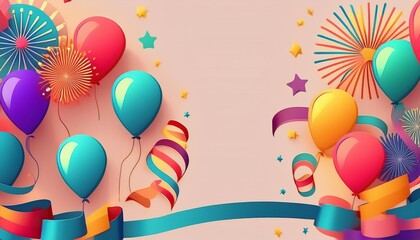 Colorful balloons and festive decorations create a joyful celebration backdrop for parties and special events.