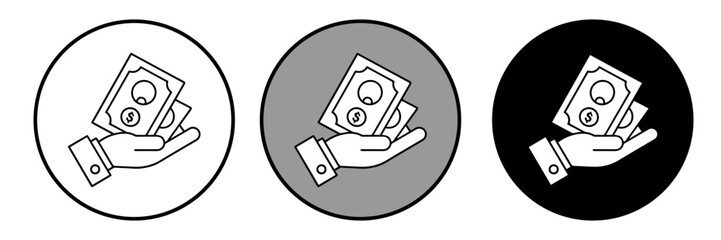 Payment with money, buying or purchase of goods flat vector icon for apps and websites