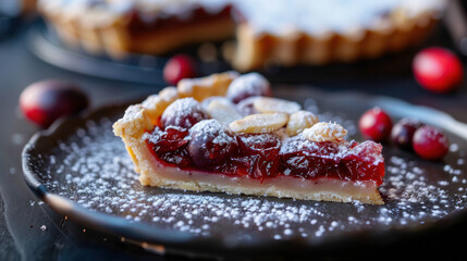 Almond and Cranberry Tart Slice