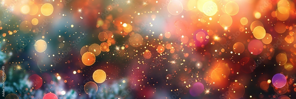 Aufkleber this image showcases colorful bokeh lights creating a vibrant, festive, and abstract background with