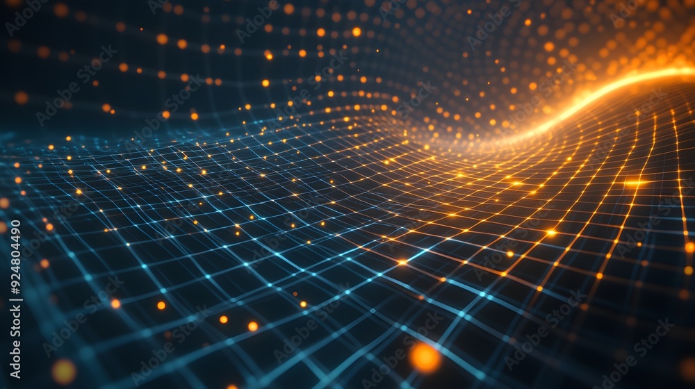 Wall mural 11. abstract 3d grids and wireframes with a glowing aura, displayed against a transparent backdrop