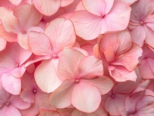 Close-up of pink hydrangea flowers background
