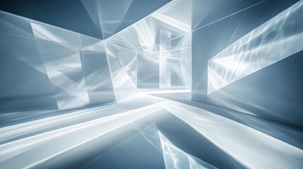 16. Intersecting beams of light and shadow with a high-tech, transparent effect