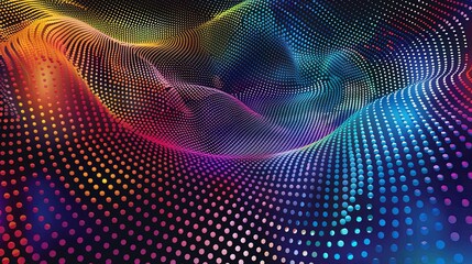 Obraz premium background with color abstract wave dots background