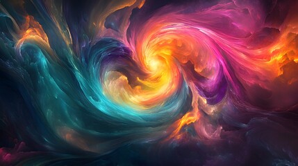 22. A swirling maelstrom of glowing colors and light with a translucent, otherworldly effect