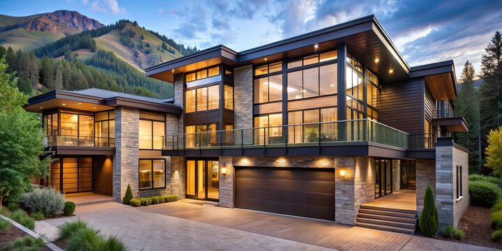 Luxury modern residence house exterior in Aspen, Colorado, luxury, modern, residence, house, exterior, Aspen, Colorado
