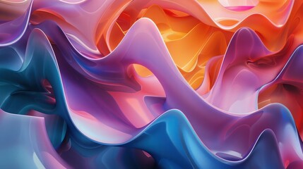 Obraz premium A vibrant abstract wave pattern showcasing rich colors and smooth curves, perfect for modern art and design projects.
