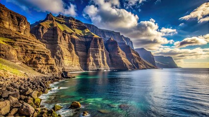 Unique rock formations at Los Gigantes Rocks in Tenerife, Spain, Los Gigantes, rocks, Tenerife, Spain, geology