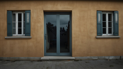 Fototapeta premium House with a large window overlooking a natural view.