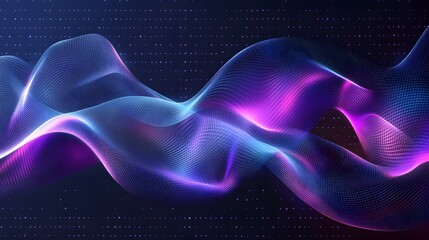 Fototapeta premium 34. Abstract waves of light and shadow with a holographic quality, displayed on a transparent background