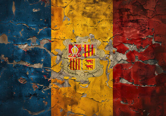 Old and Weathered Andorra Flag