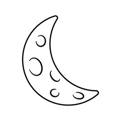 Moon icon vector. Celestial Moon illustration sign. Retro Moon symbol or logo.