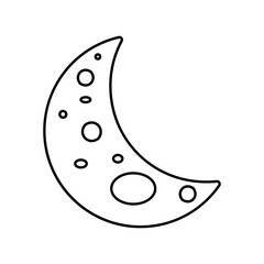 Moon icon vector. Celestial Moon illustration sign. Retro Moon symbol or logo.