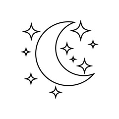 Moon icon vector. Celestial Moon illustration sign. Retro Moon symbol or logo.