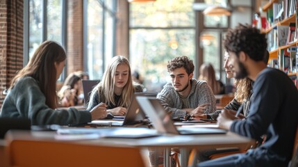 Group of students working on