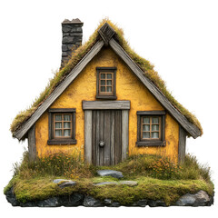 Fototapeta premium Whimsical Fairy Tale Cottage in Iceland's Picturesque Countryside