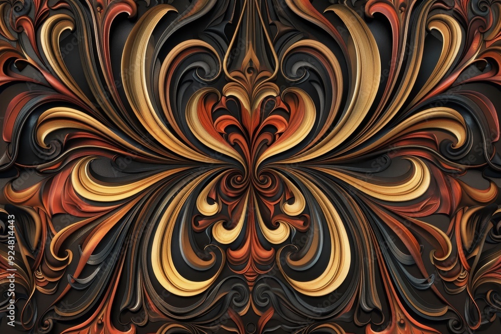 Poster colorful background with swirly shapes, an abstract pattern with intricate swirls and curves