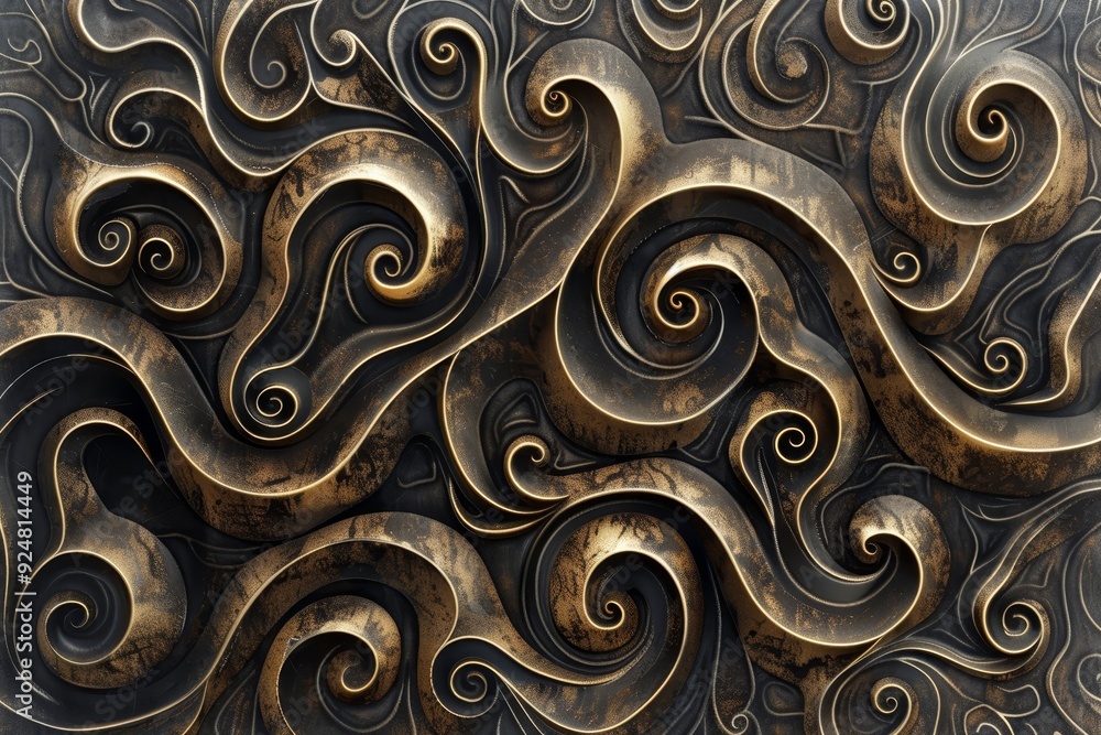 Poster colorful background with swirly shapes, an abstract pattern with intricate swirls and curves