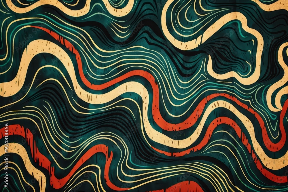 Poster colorful abstract background with wavy lines, an abstract pattern with swirling lines and shapes