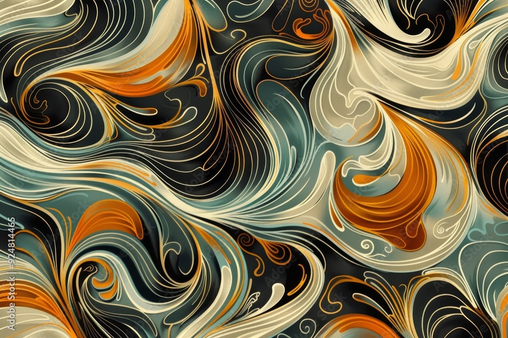 Poster colorful abstract background with wavy lines, an abstract pattern with swirling lines and shapes