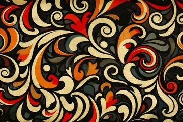 colorful background with swirly shapes, An abstract pattern with intricate swirls and curves