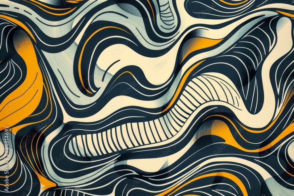 Poster colorful abstract background with wavy lines, an abstract pattern with swirling lines and shapes