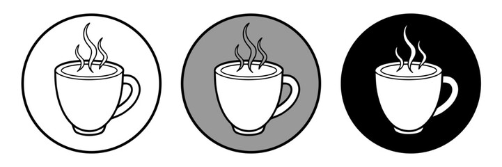 Cup of coffee icon. Set of Cup flat icons. Thin line signs for design logo, visit card, etc. Single high-quality outline symbol for web design or mobile app. Cup outline pictogram.