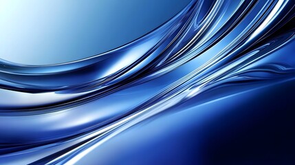 Blue Background 3D Glass Curves Gradient Minimalist Design Abstract Shapes Speed Technology High Details Quality