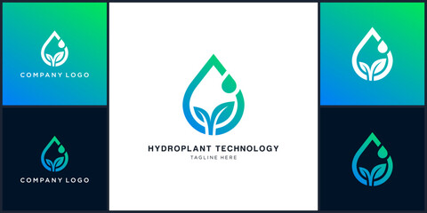 Vector of hydroplant technology logo design template, can be used in various media easily, editable