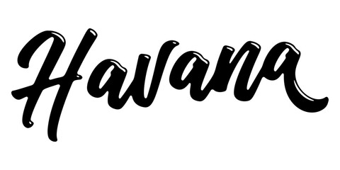 Havana city name written in street art-style liquid brush script lettering