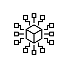 Digital asset outline icons, minimalist vector illustration ,simple transparent graphic element .Isolated on white background