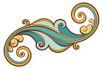 Fototapeta premium decorative ornate frame with curls