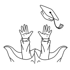 University Graduation celebration with throwing cap