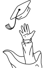 University Graduation celebration with throwing cap