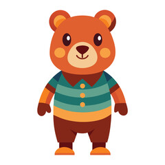 Illustration of retro style teddy bear character standing